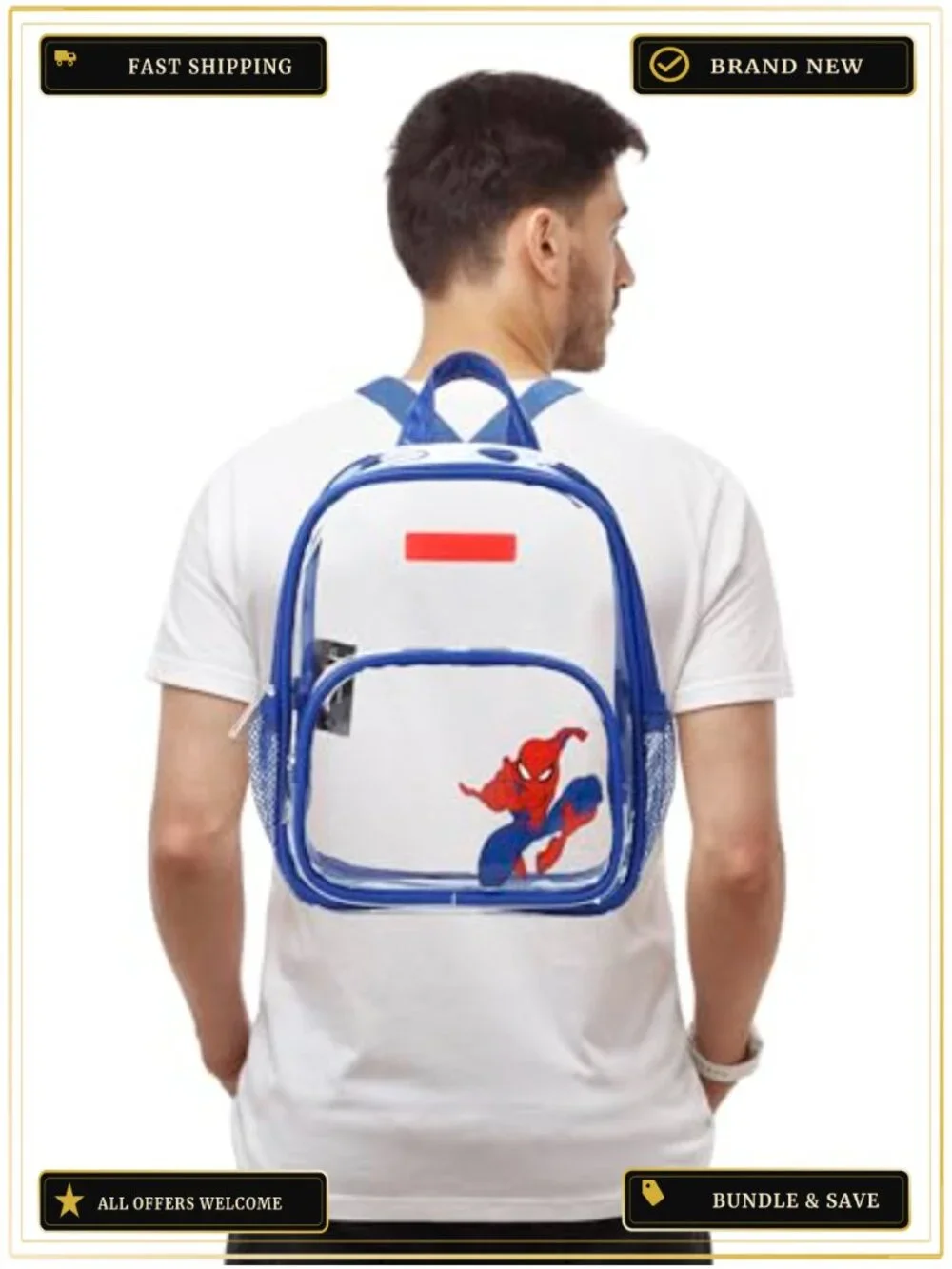 Spider-Man Classic Heroic Pose PU Mini Backpack, Adult, Clear Design